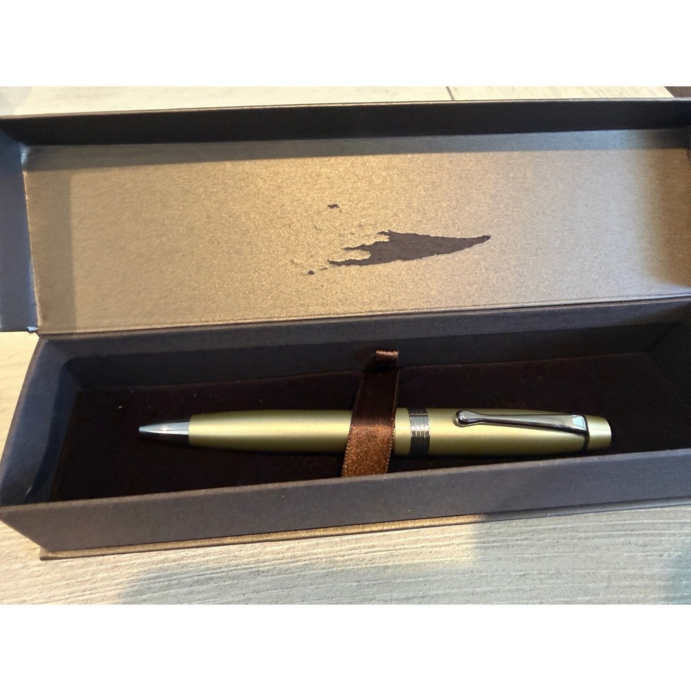 Anthem Ballpoint Pen Champagne Gold Matte Finish Chrome Trim with Gift‎ Box